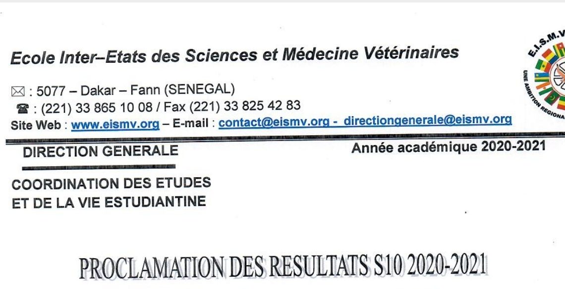 Proclamation des résultats S9-S10 2020-2021